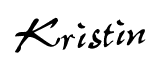 Close up shot of the signature of Kristin. 