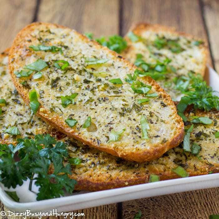 Quick Parmesan Garlic Bread isuper-easy, better than store-bought, and a great way to use up leftover bread or rolls!