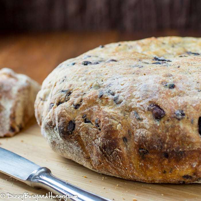 Slow Cooker Olive Parmesan Bread | Dizzy Busy and Hungry!