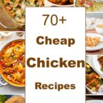 Small collage image of a sampling of the many chicken recipes in this post with text in middle.