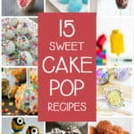 Collage of 10 cake pop recipes with text in the center