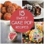 square collage of 4 easy cake pop recipes