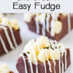 Side view of multiple pieces of fudge