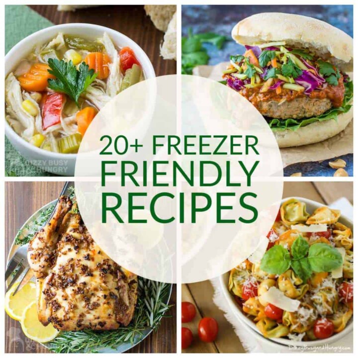 collage of 4 freezer friendly recipes