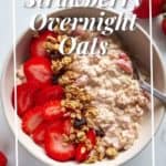 oats with strawberries in a bowl.