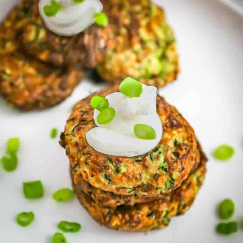 Air Fryer Zucchini Fritters (easy recipe!) - Dizzy Busy and Hungry!