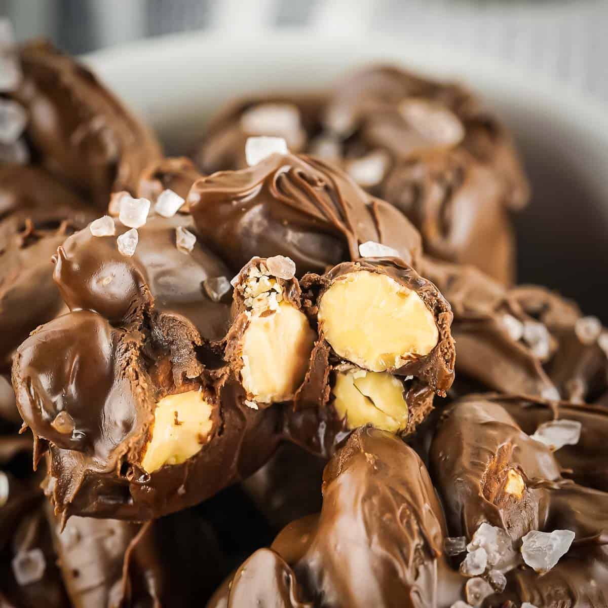 Sea Salt Dark Chocolate Almond Clusters - Sally's Baking Addiction