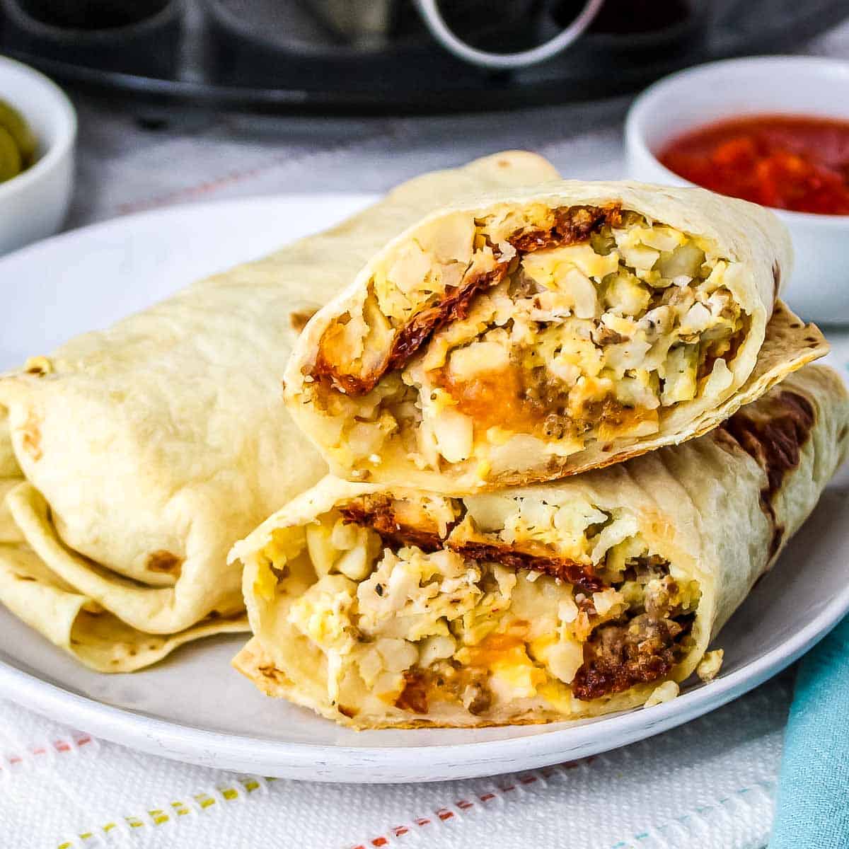 Slow Cooker Breakfast Burritos - Pretty Providence