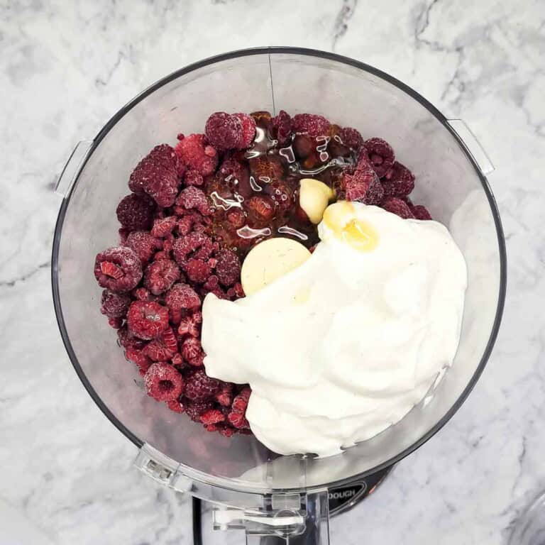 5 Minute Raspberry Frozen Yogurt - Dizzy Busy and Hungry!