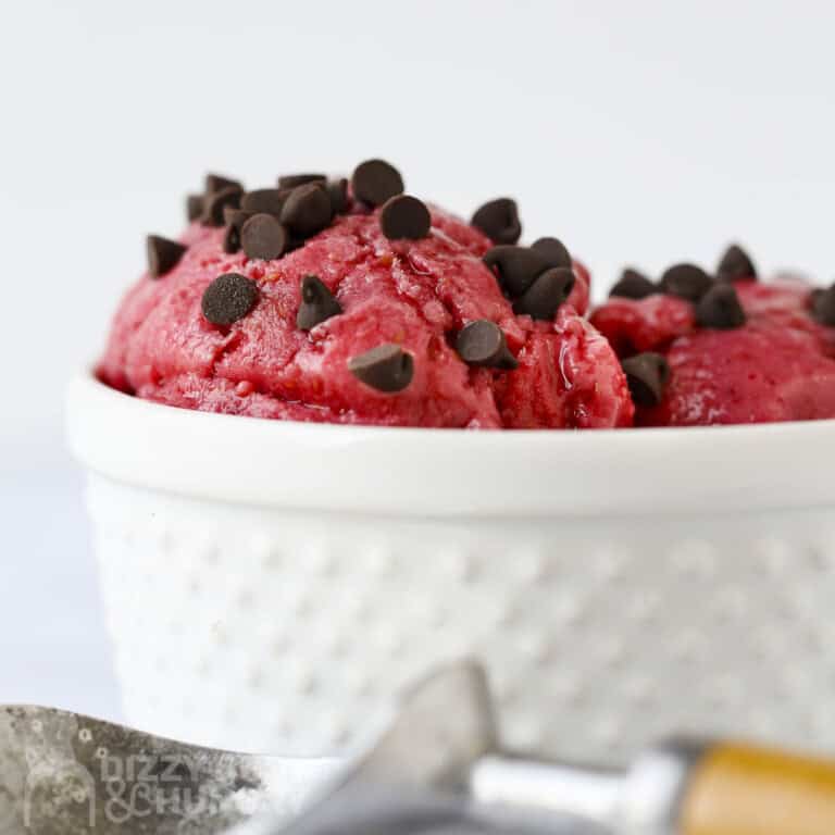 5 Minute Raspberry Frozen Yogurt - Dizzy Busy and Hungry!