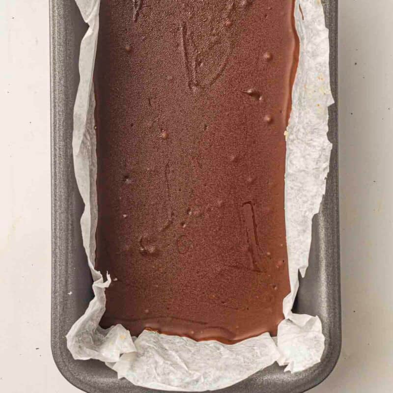 Overhead view of process shot 5 - refrigerate for at least 1 hour until fully set. slice into bars or squares using a sharp knife.